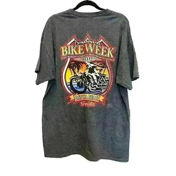 Daytona Beach Bike Week 2014 T Shirts Sz Xl Gray - Picture 1 of 8